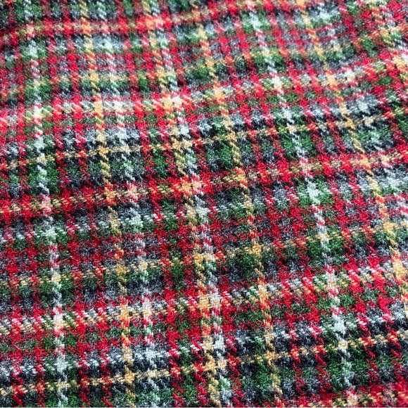 Loft Petites 8P Wool Blend Plaid Skirt Front Pleat Red Green Christmas - Picture 4 of 7